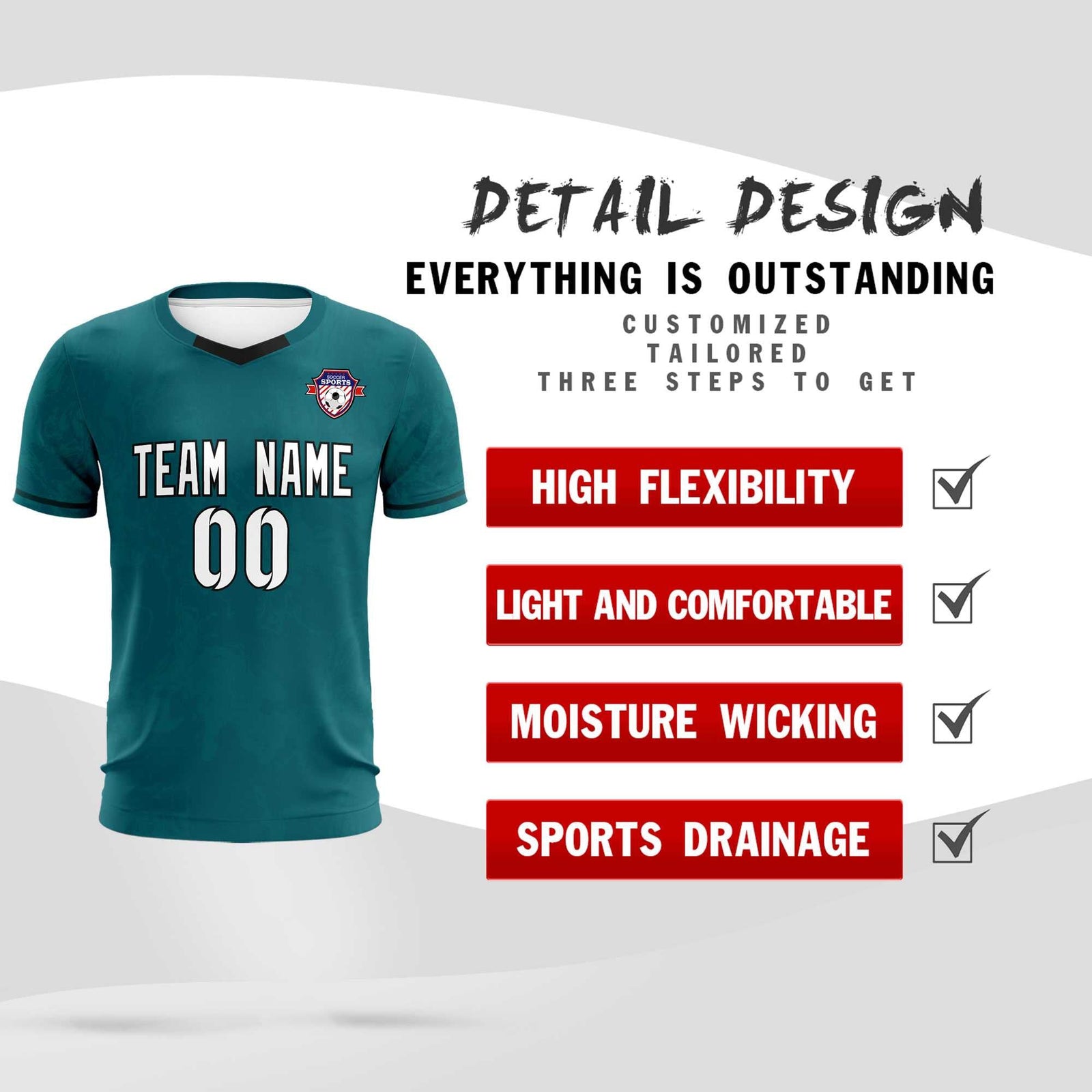 Custom Midnight Green Classic Graffiti Pattern Sportswear Soccer Tops/Sets Jersey