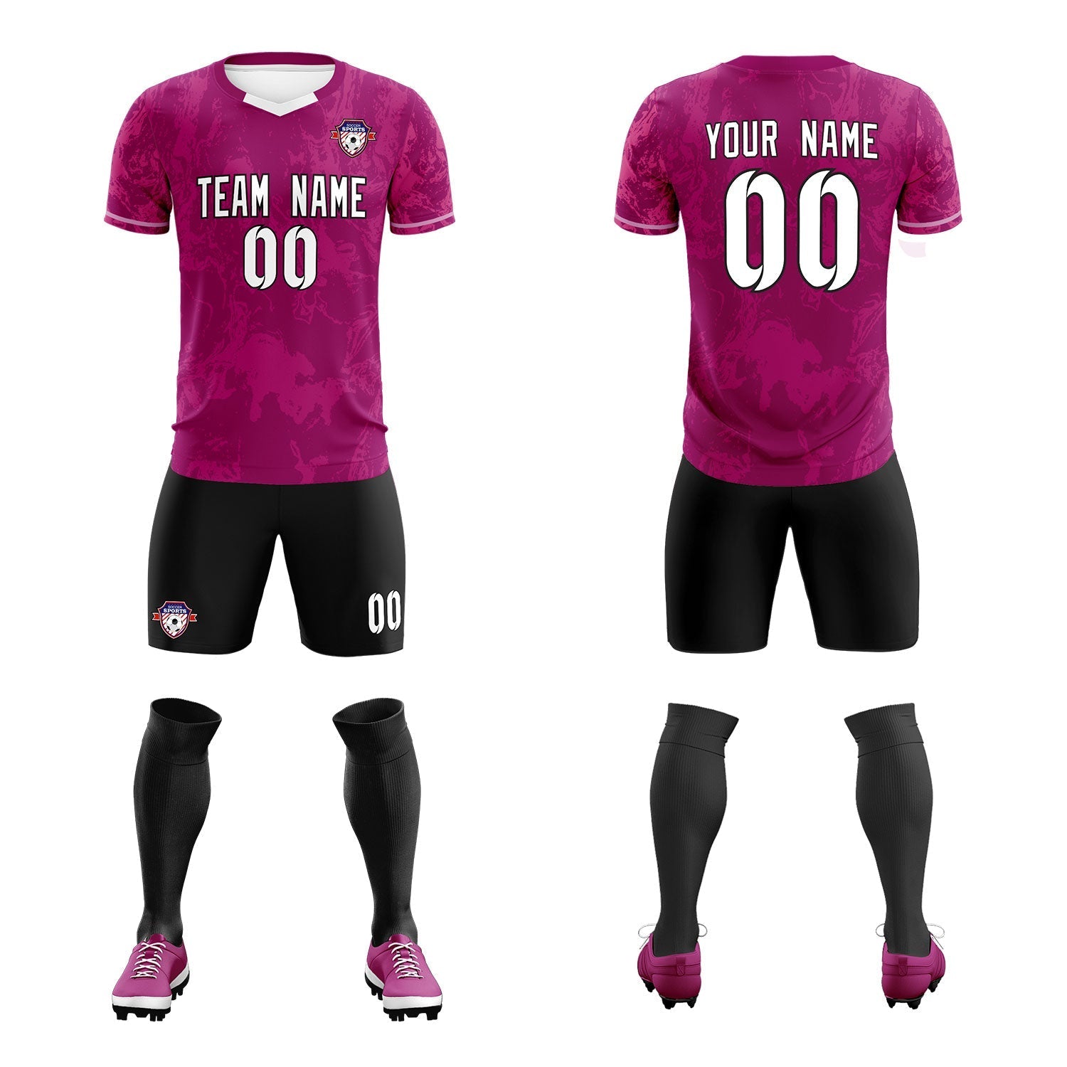 Custom Red Classic Graffiti Pattern Sportswear Soccer Tops/Sets Jersey