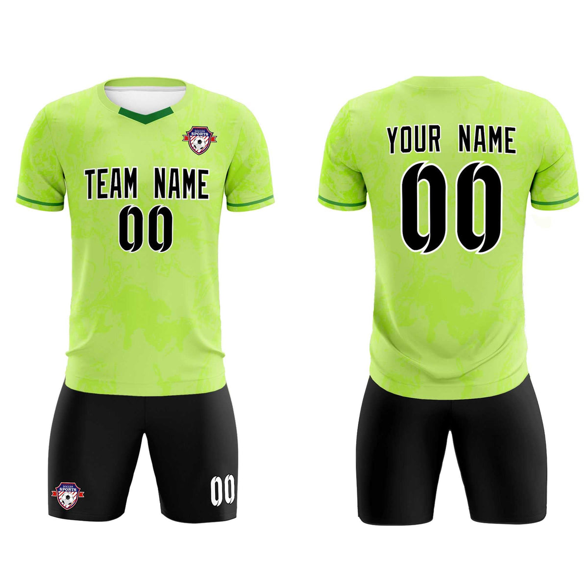 Custom Green Classic Graffiti Pattern Sportswear Soccer Tops/Sets Jersey