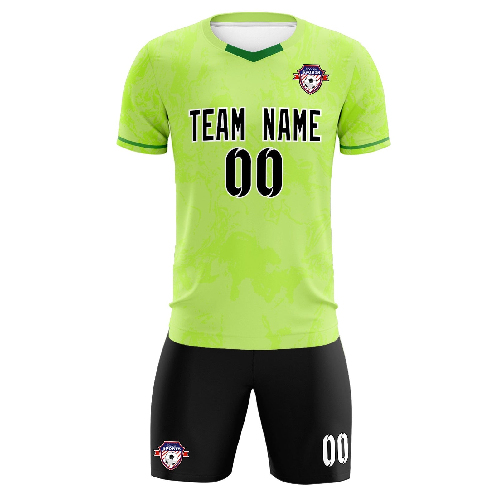 Custom Green Classic Graffiti Pattern Sportswear Soccer Tops/Sets Jersey
