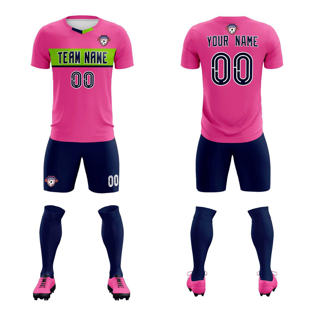 Custom Pink Classic Sports kit Football Shirt Jersey
