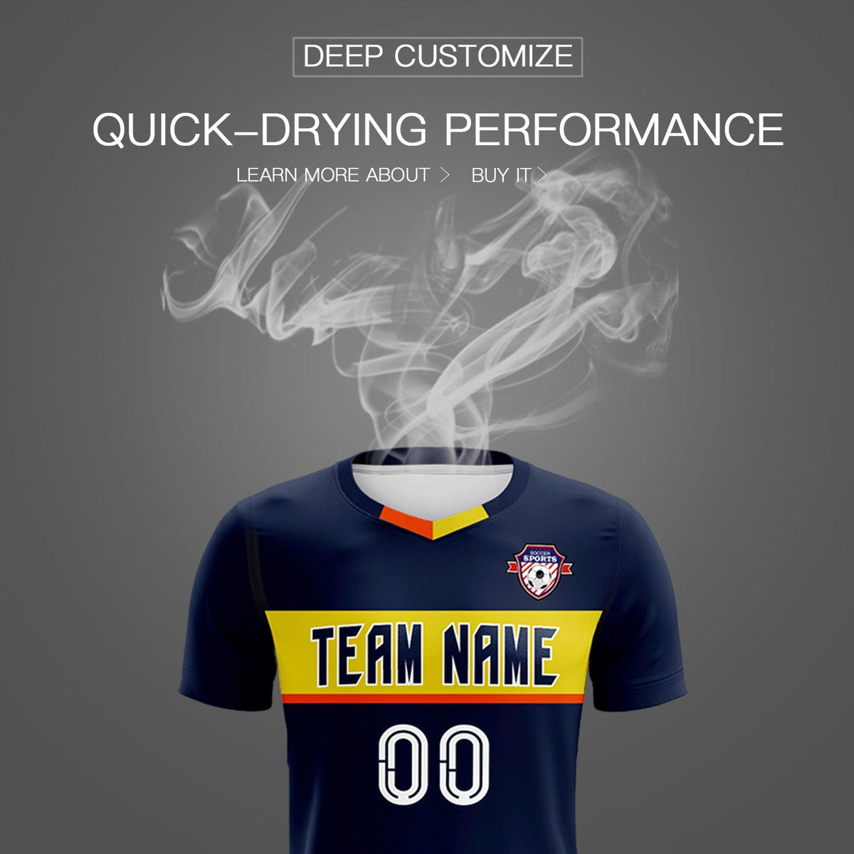 Custom Navy Classic Sports Sets Soccer Shirt Jersey