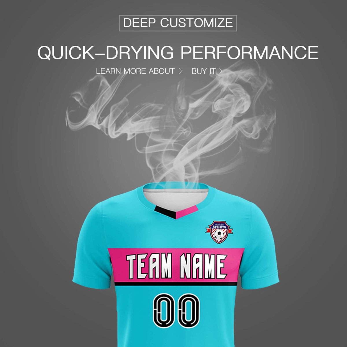 Custom Sky Blue Classic Sports kit Football Shirt Jersey