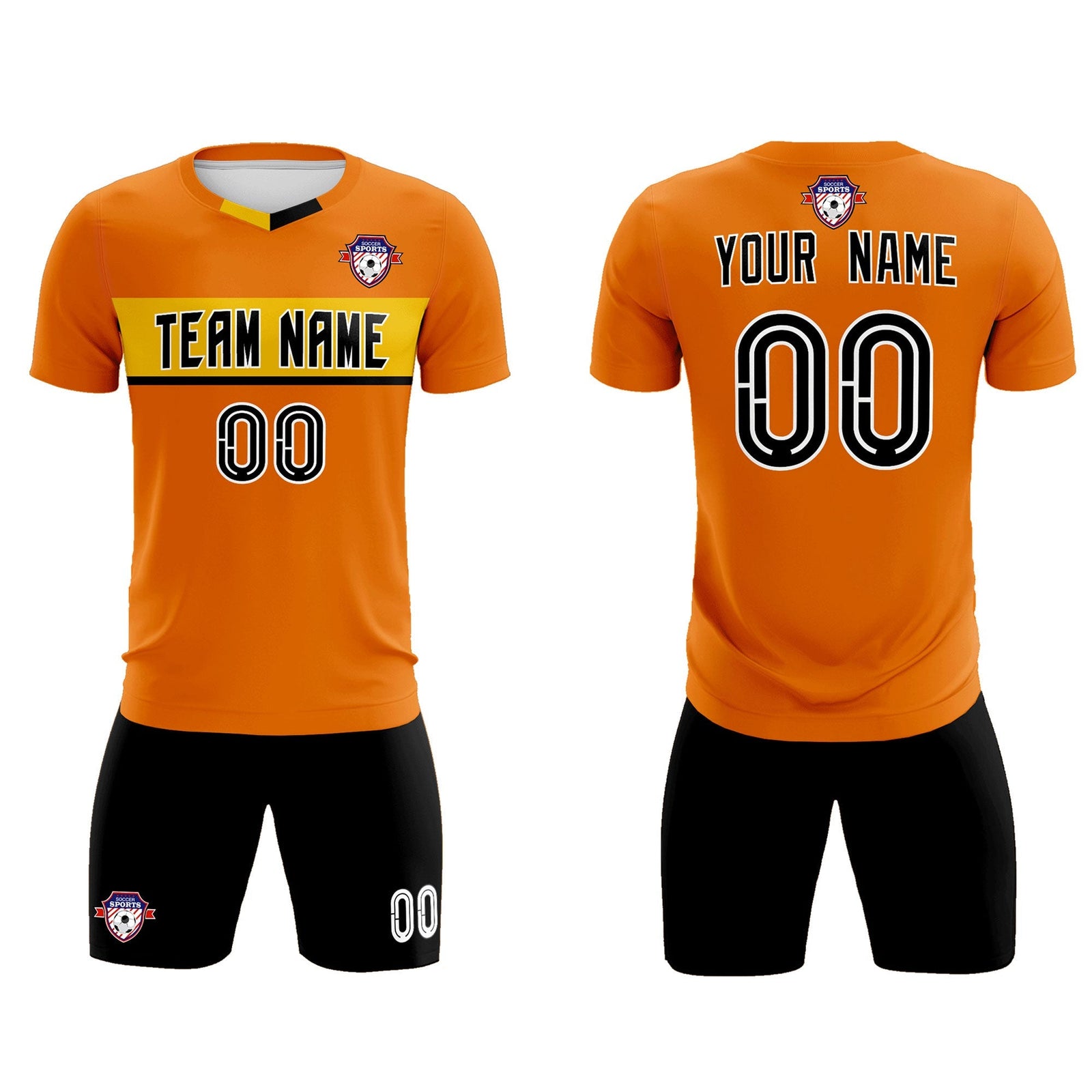 Custom Orange Classic Sports kit Football Shirt Jersey