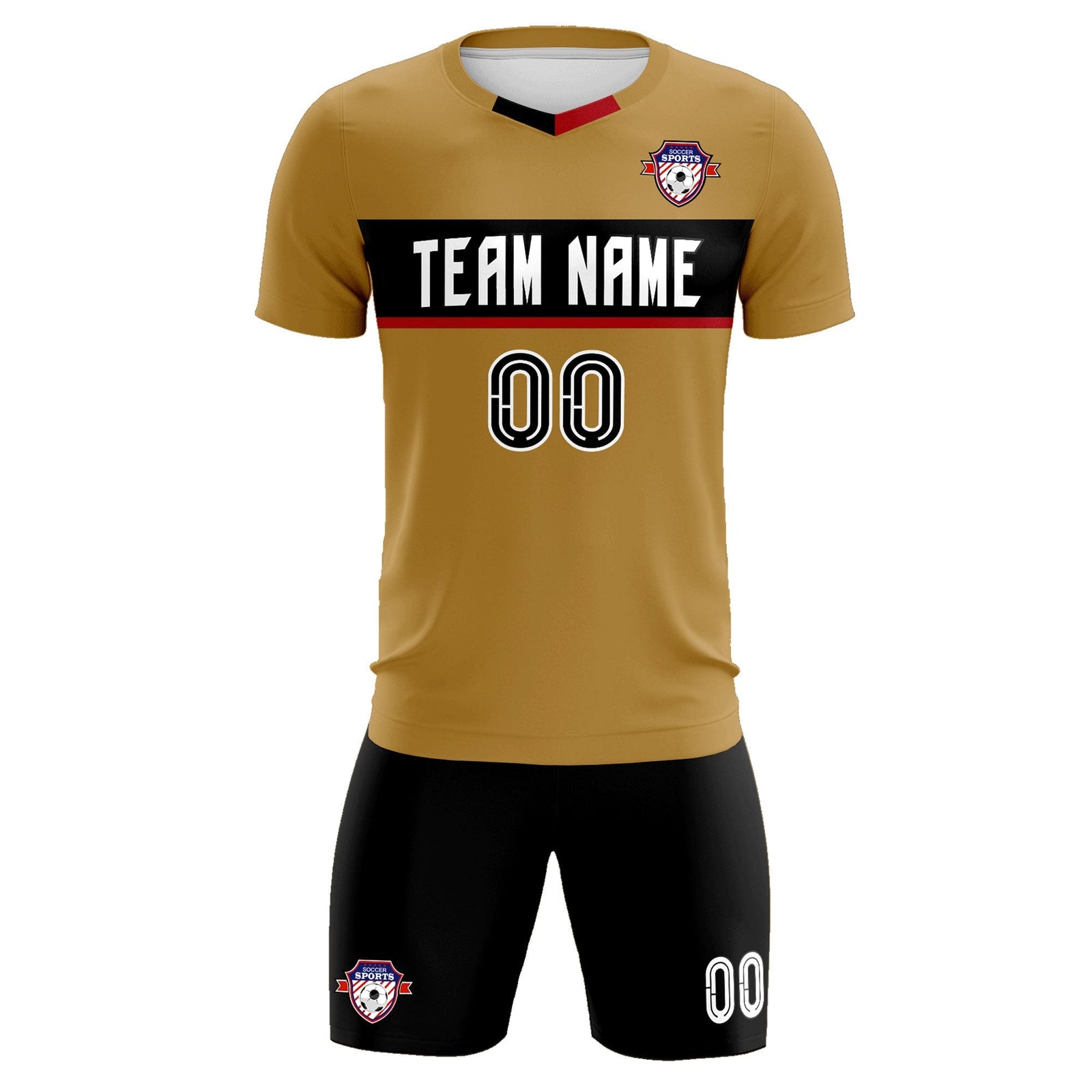 Custom Old Gold Classic Sports Sets Soccer Shirt Jersey
