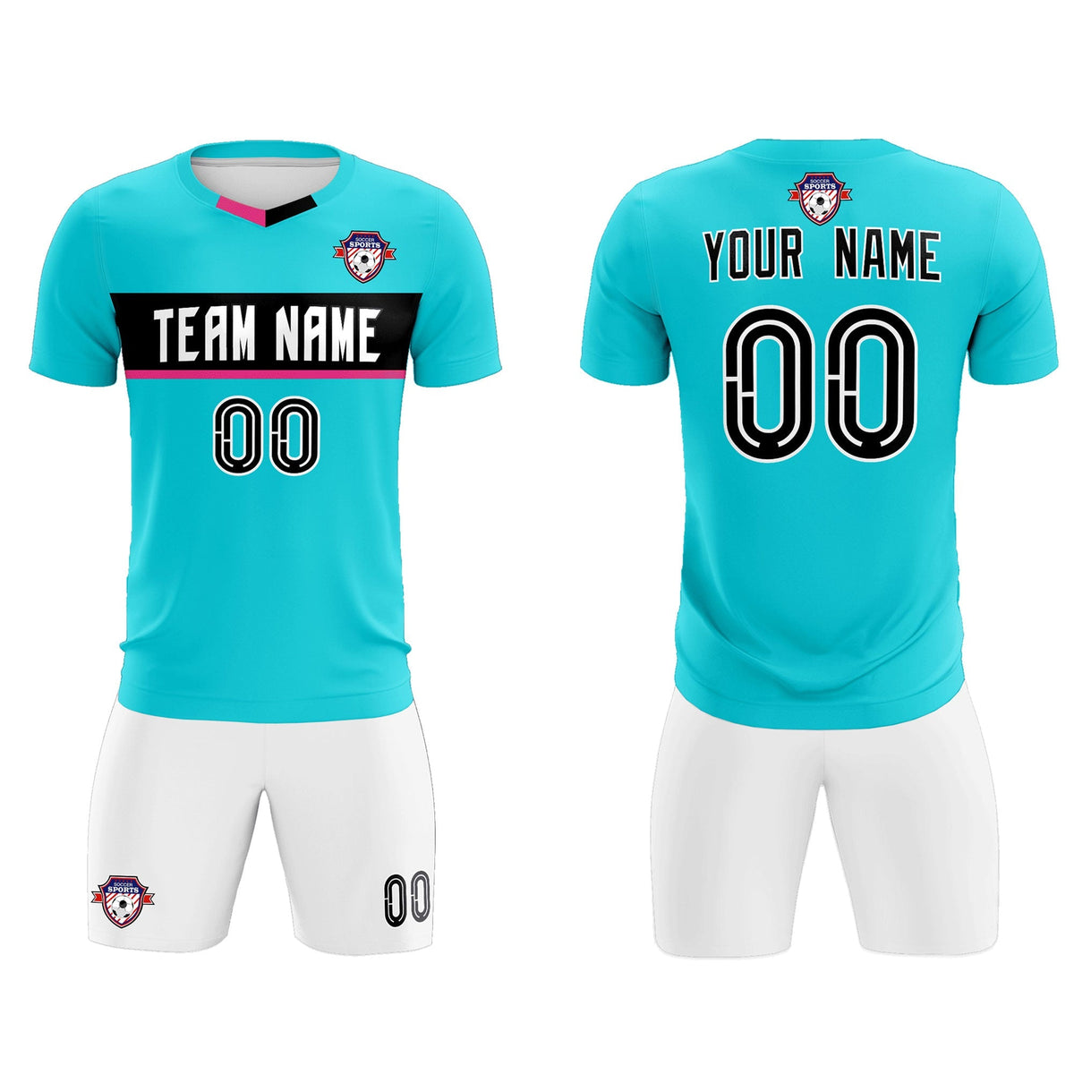 Custom Sky Blue Classic Sports kit Football Shirt Jersey