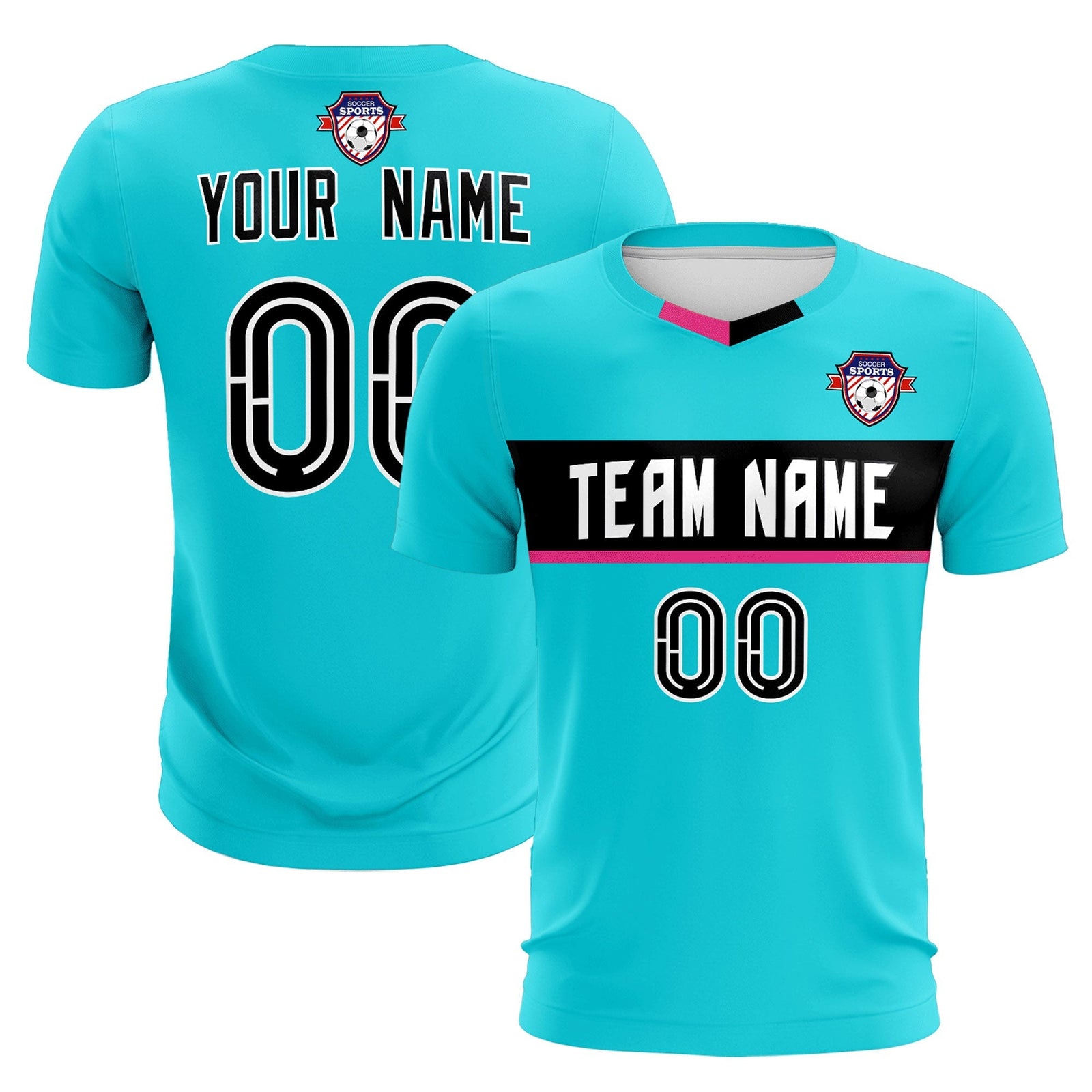 Custom Sky Blue Classic Sports Sets Soccer Shirt Jersey