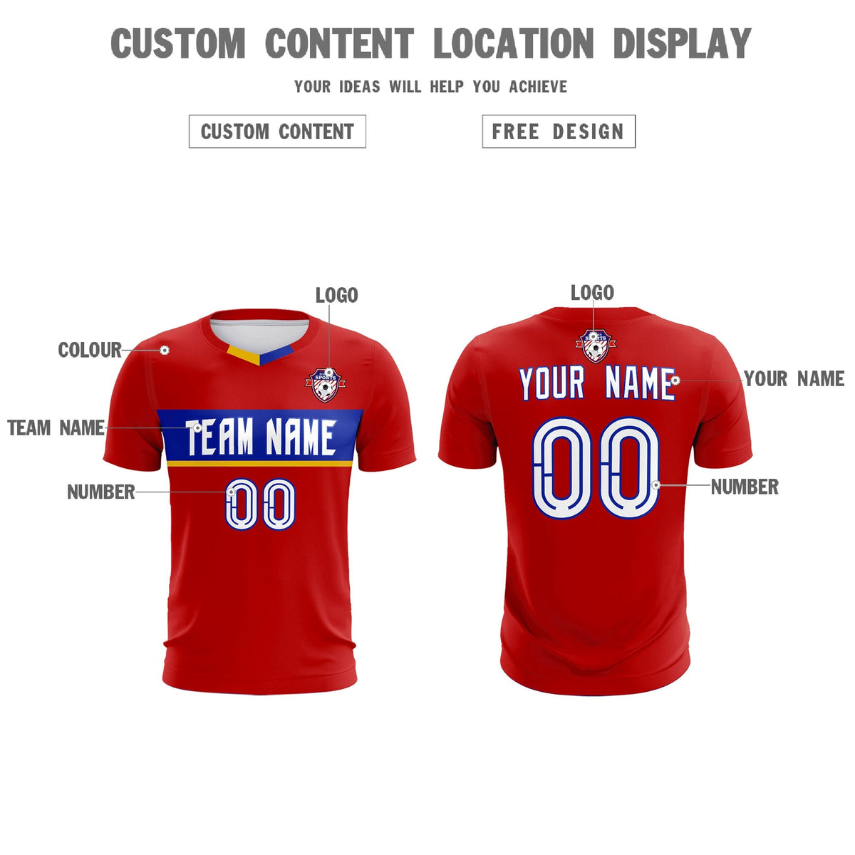 Custom Red Classic Sports kit Football Shirt Jersey