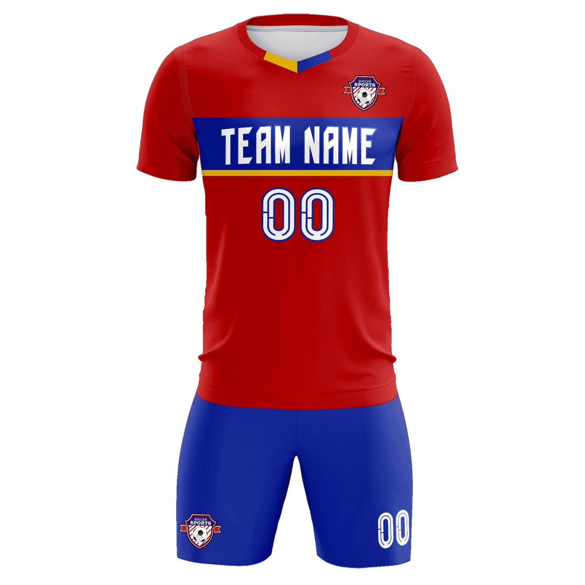 Custom Red Classic Sports Sets Soccer Shirt Jersey