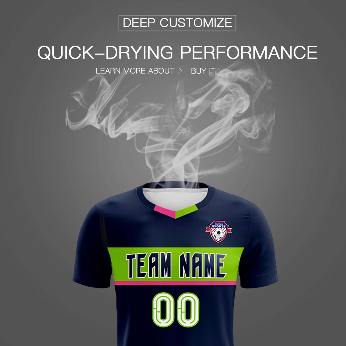 Custom Navy Classic Sports Sets Soccer Shirt Jersey