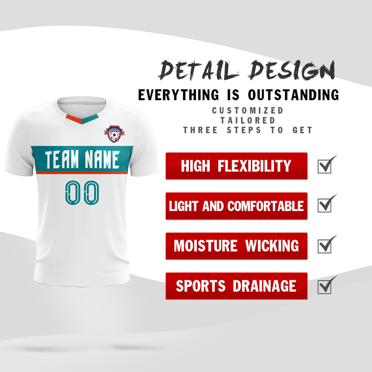 Custom White Classic Sports kit Football Shirt Jersey