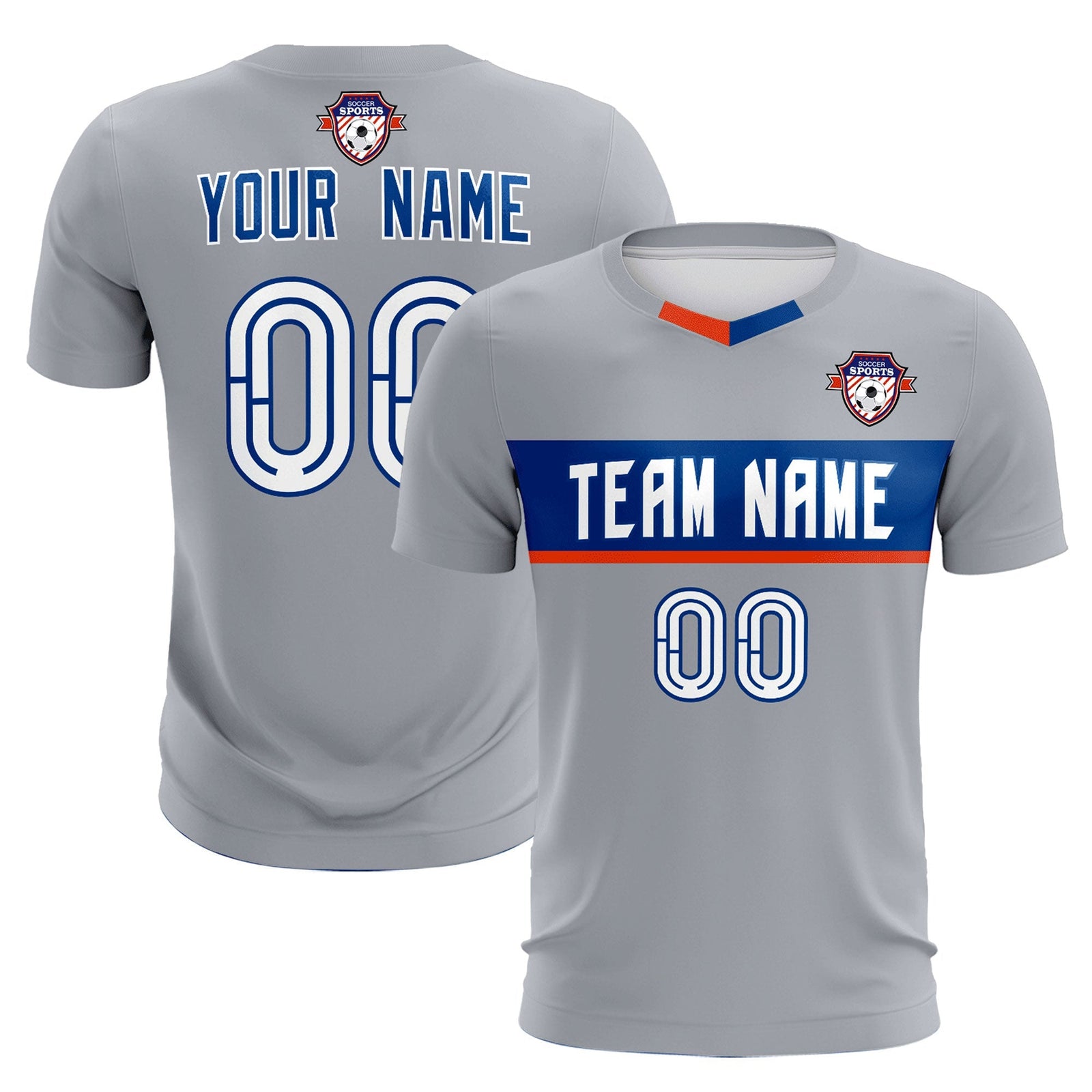 Custom Gray Classic Sports Sets Soccer Shirt Jersey