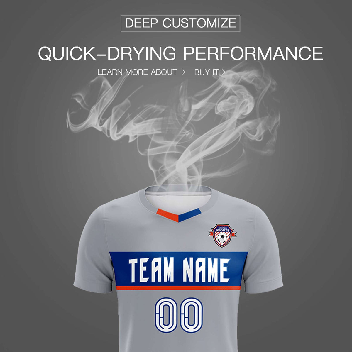 Custom Gray Classic Sports kit Football Shirt Jersey