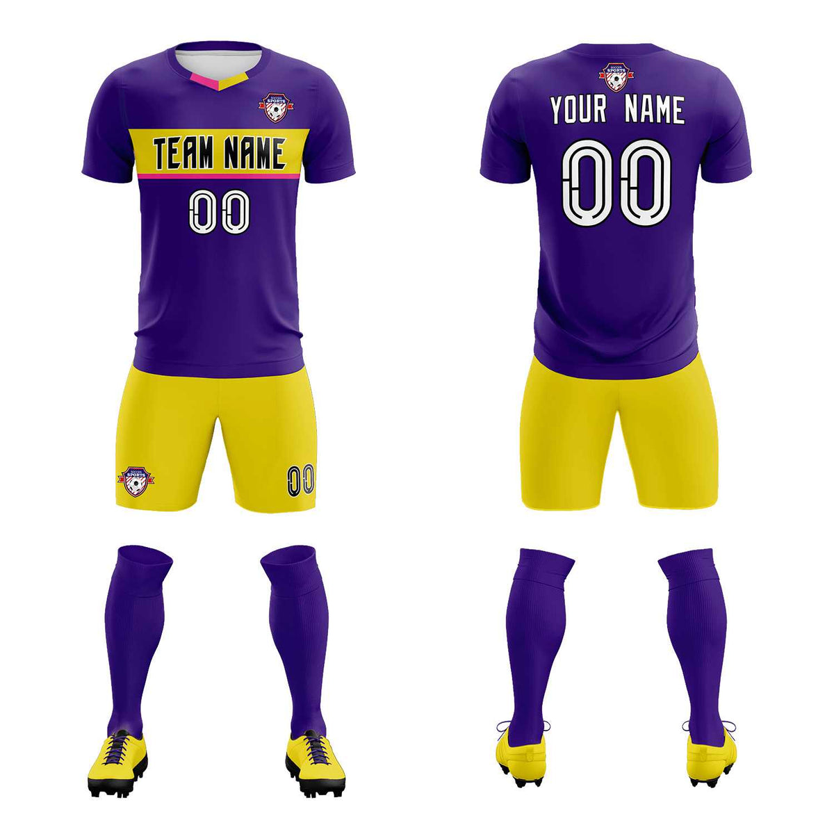 Custom Purple Classic Sports Sets Soccer Shirt Jersey
