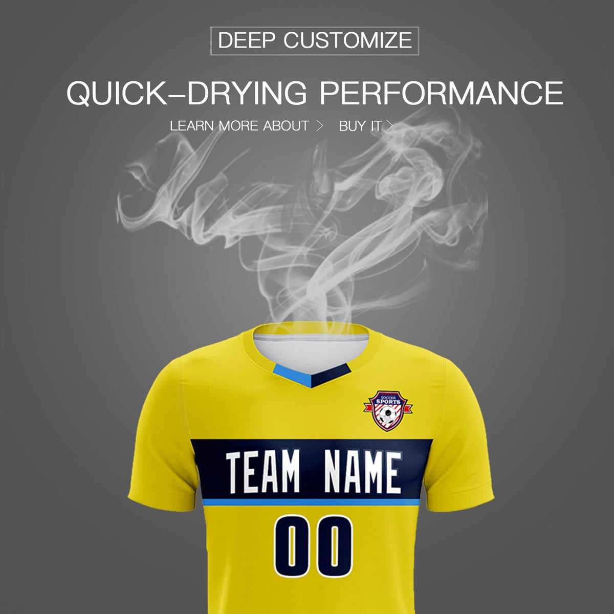 Custom Gold Classic Sports Sets Soccer Shirt Jersey