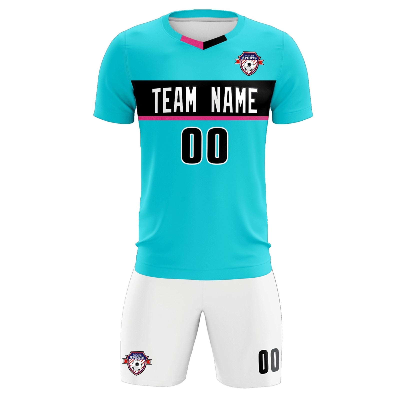 Custom Sky Blue Classic Sports Sets Soccer Shirt Jersey