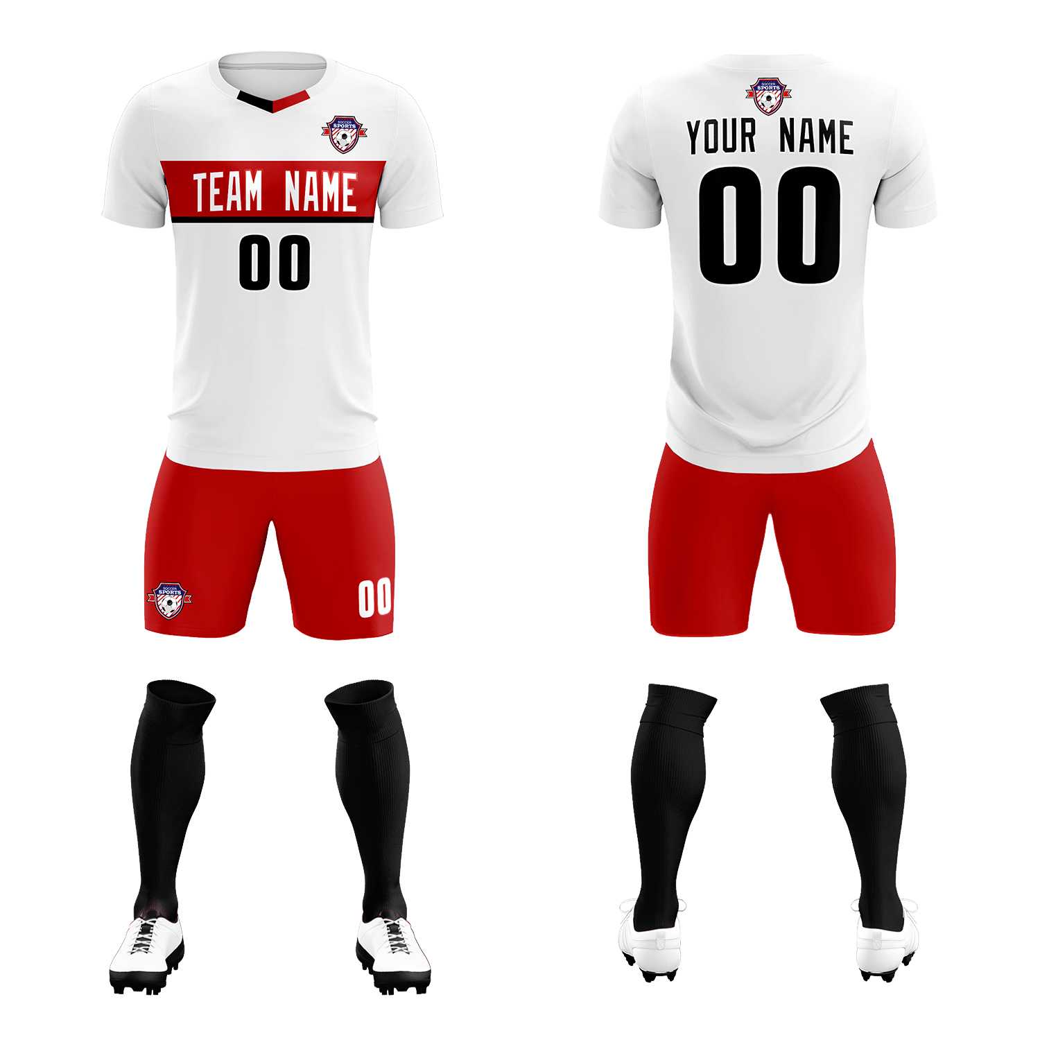 Custom White Classic Sports Sets Soccer Shirt Jersey