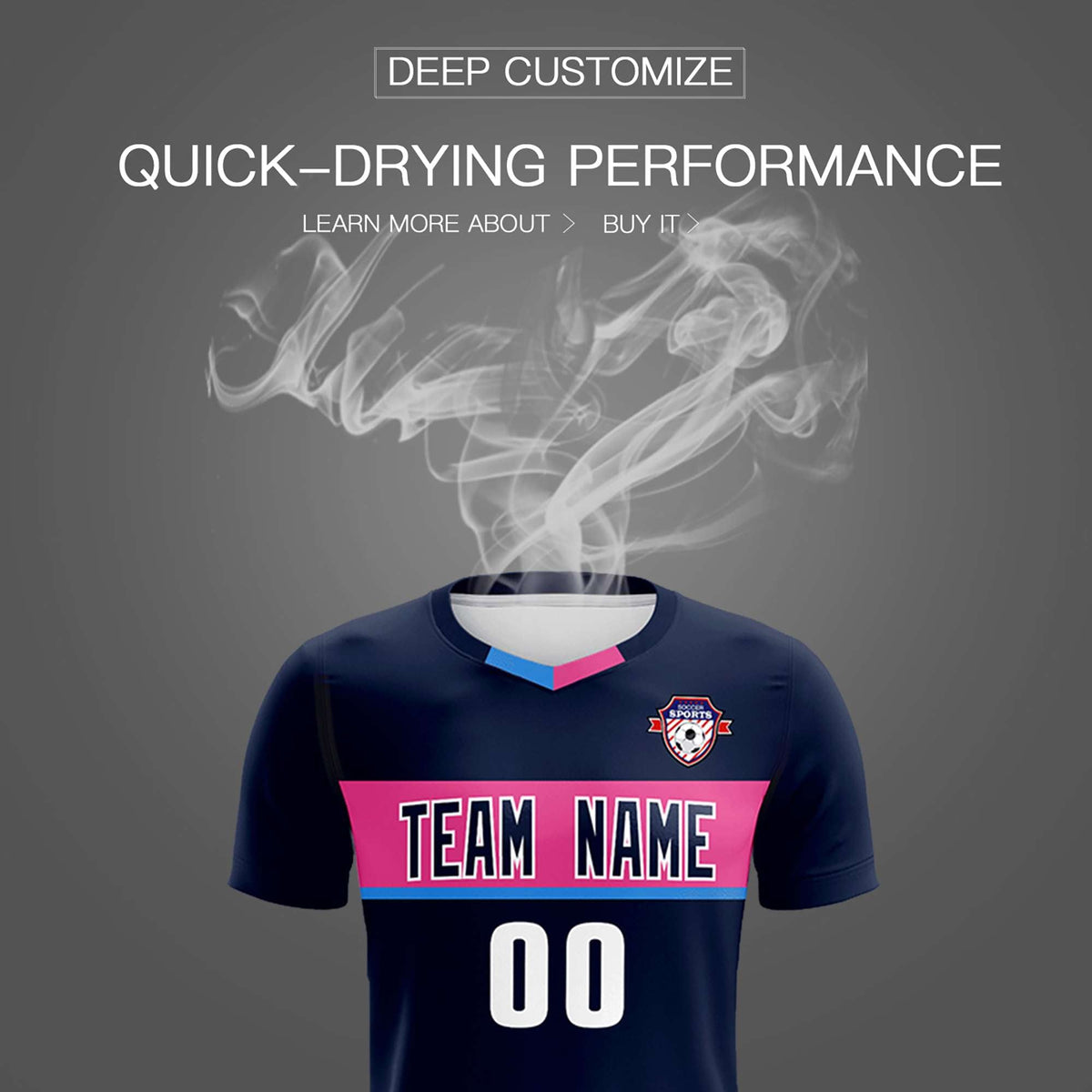 Custom Navy Classic Sports Sets Soccer Shirt Jersey