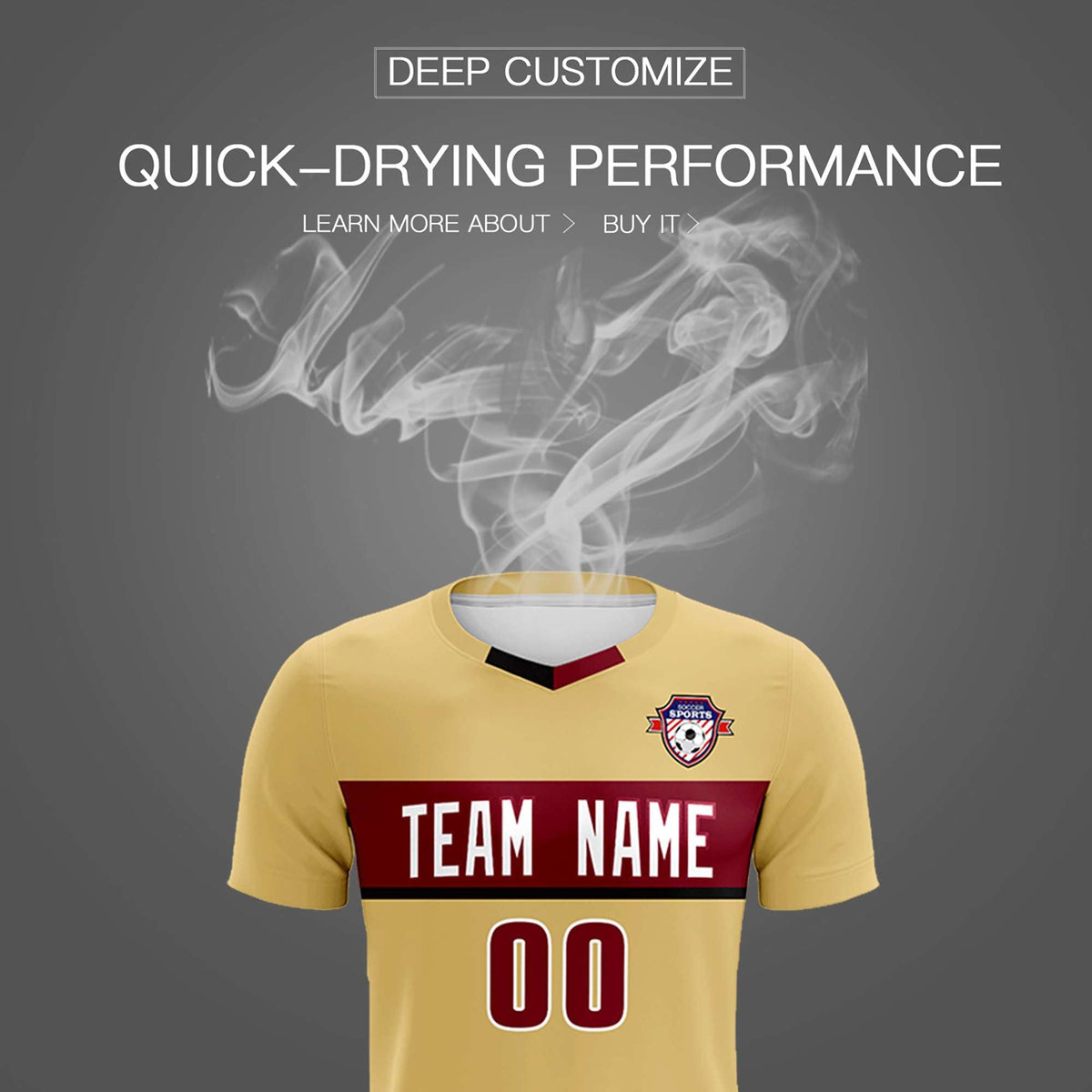 Custom Khaki Classic Sports Sets Soccer Shirt Jersey