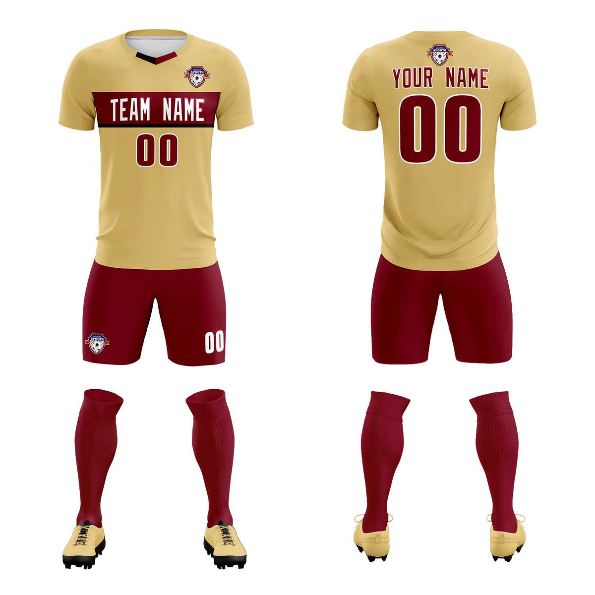 Custom Khaki Classic Sports kit Football Shirt Jersey