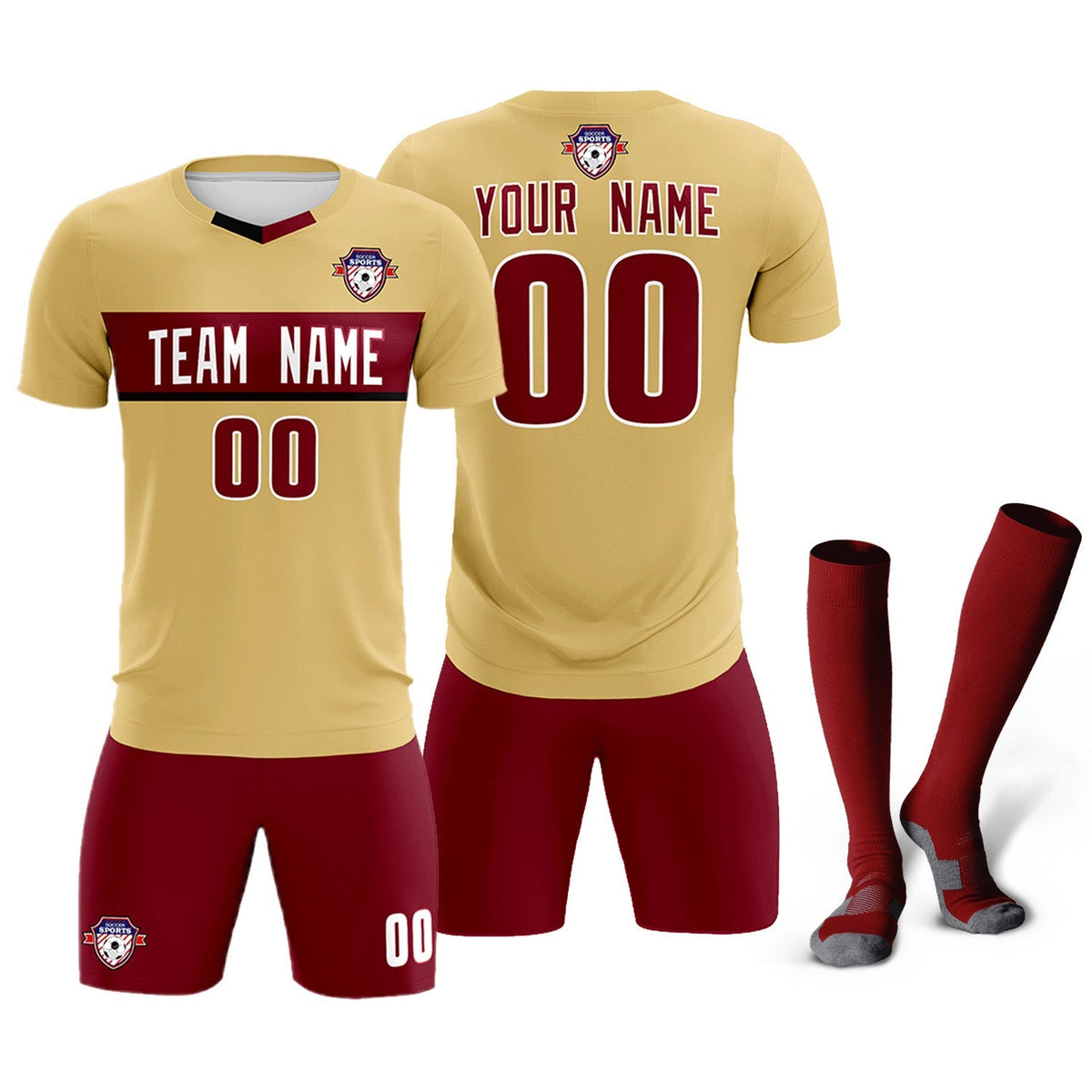 Custom Khaki Classic Sports kit Football Shirt Jersey