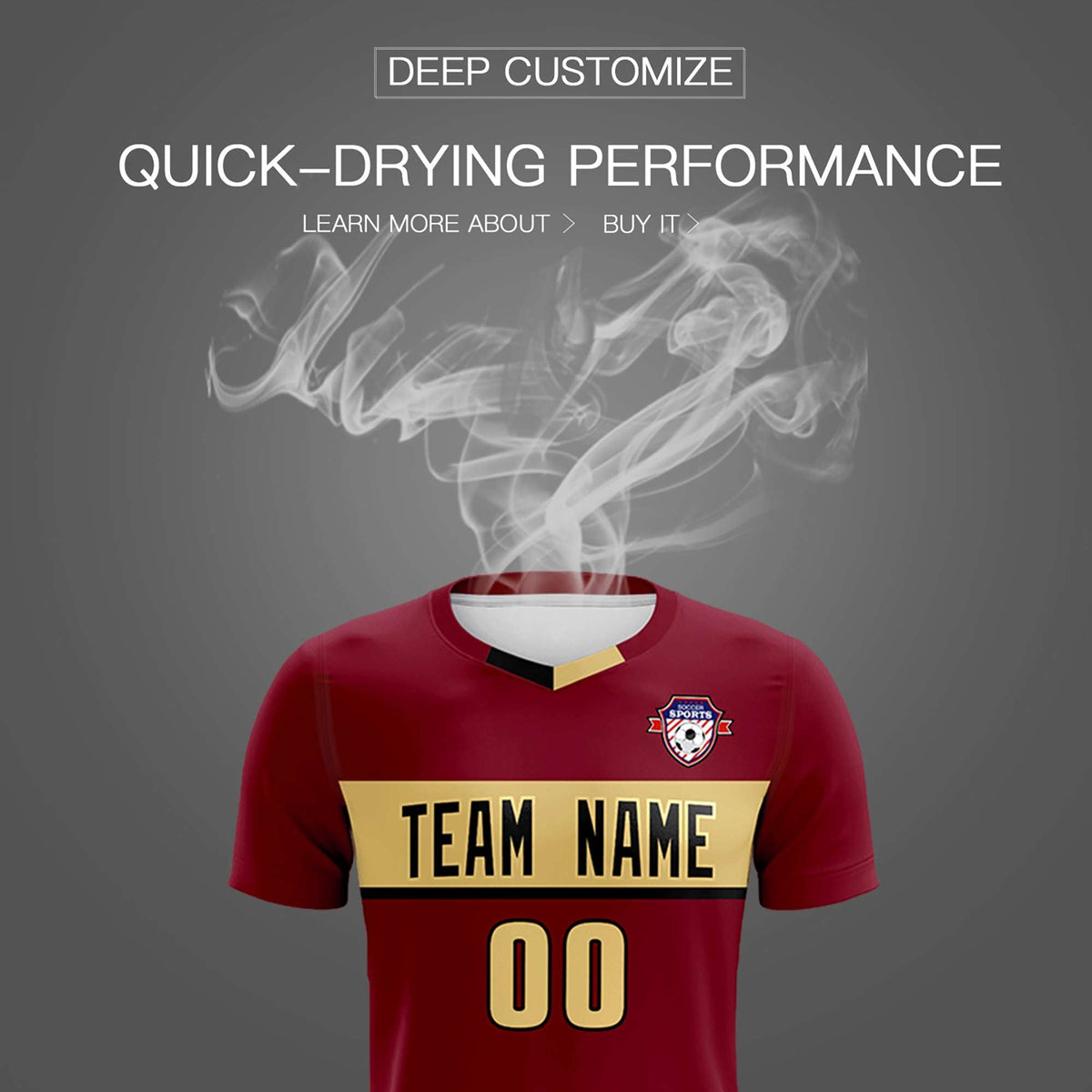 Custom Crimson Classic Sports Sets Soccer Shirt Jersey