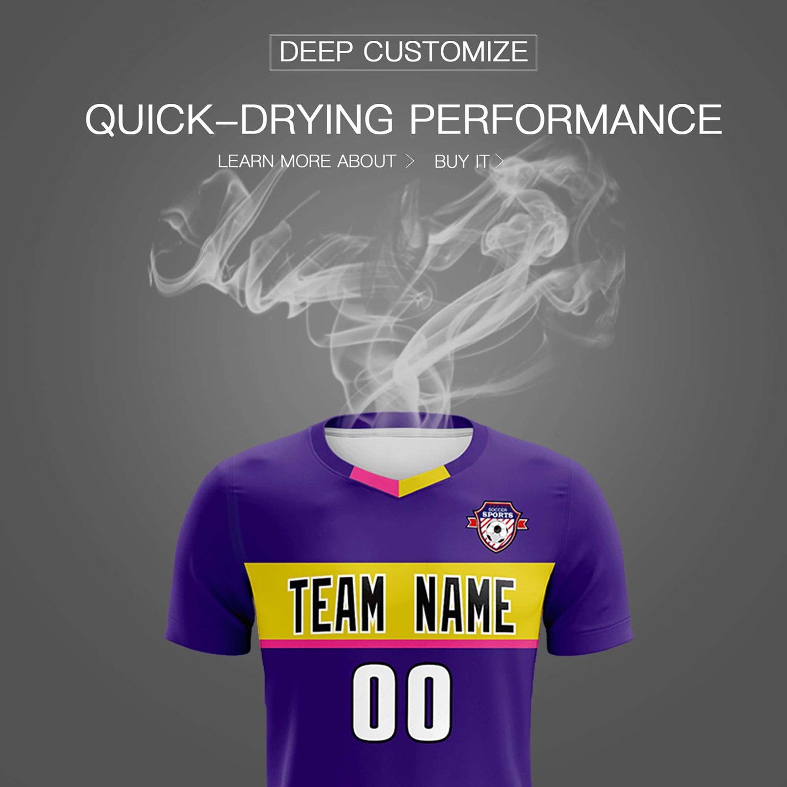 Custom Purple Classic Sports kit Football Shirt Jersey