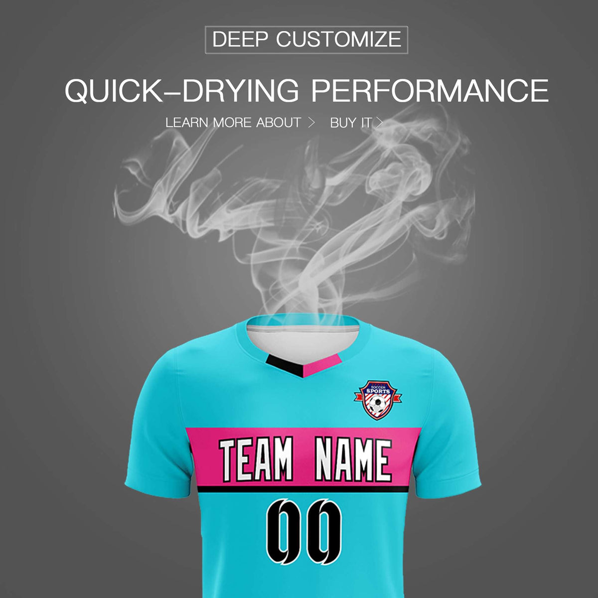 Custom Sky Blue Classic Sports kit Football Shirt Jersey