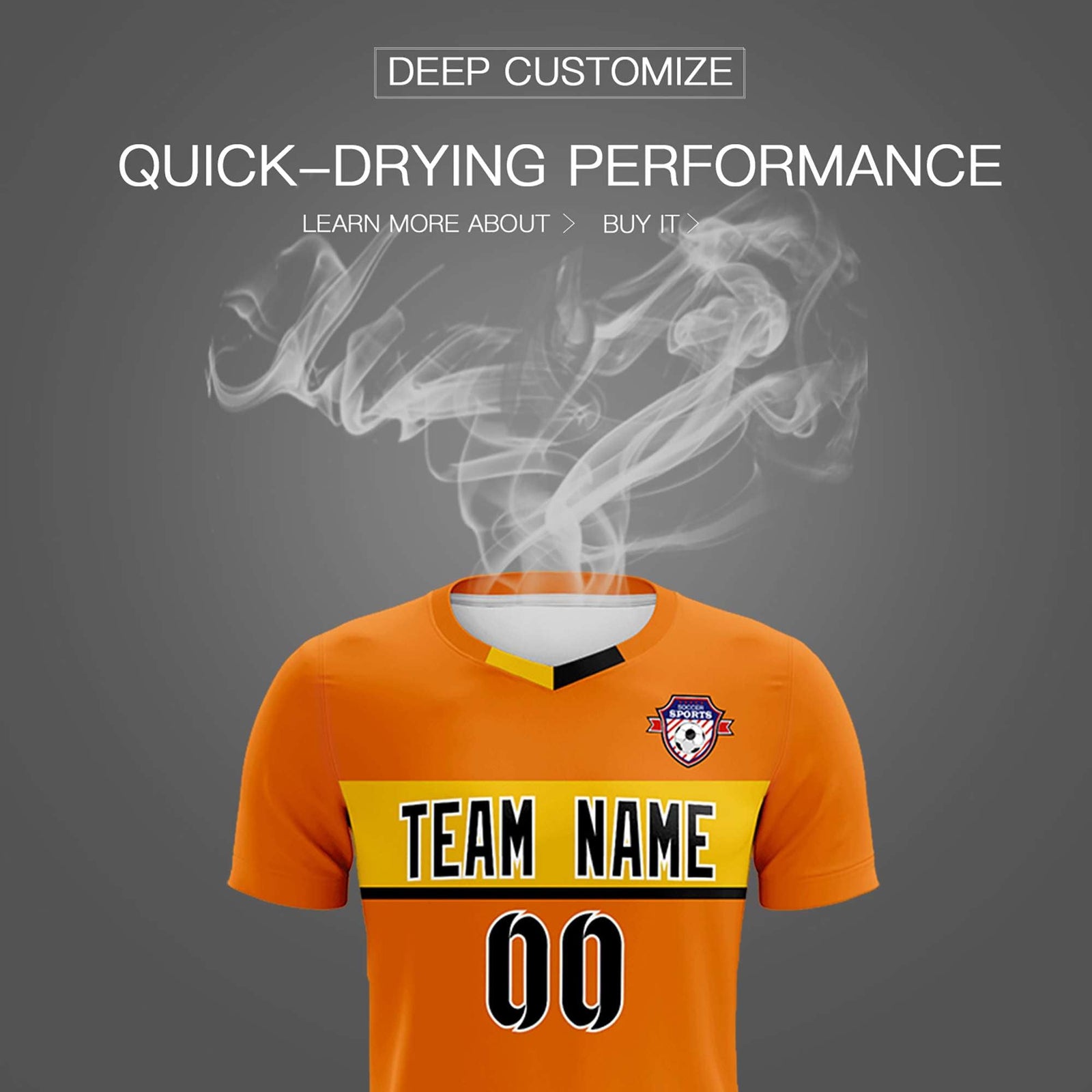 Custom Orange Classic Sports kit Football Shirt Jersey
