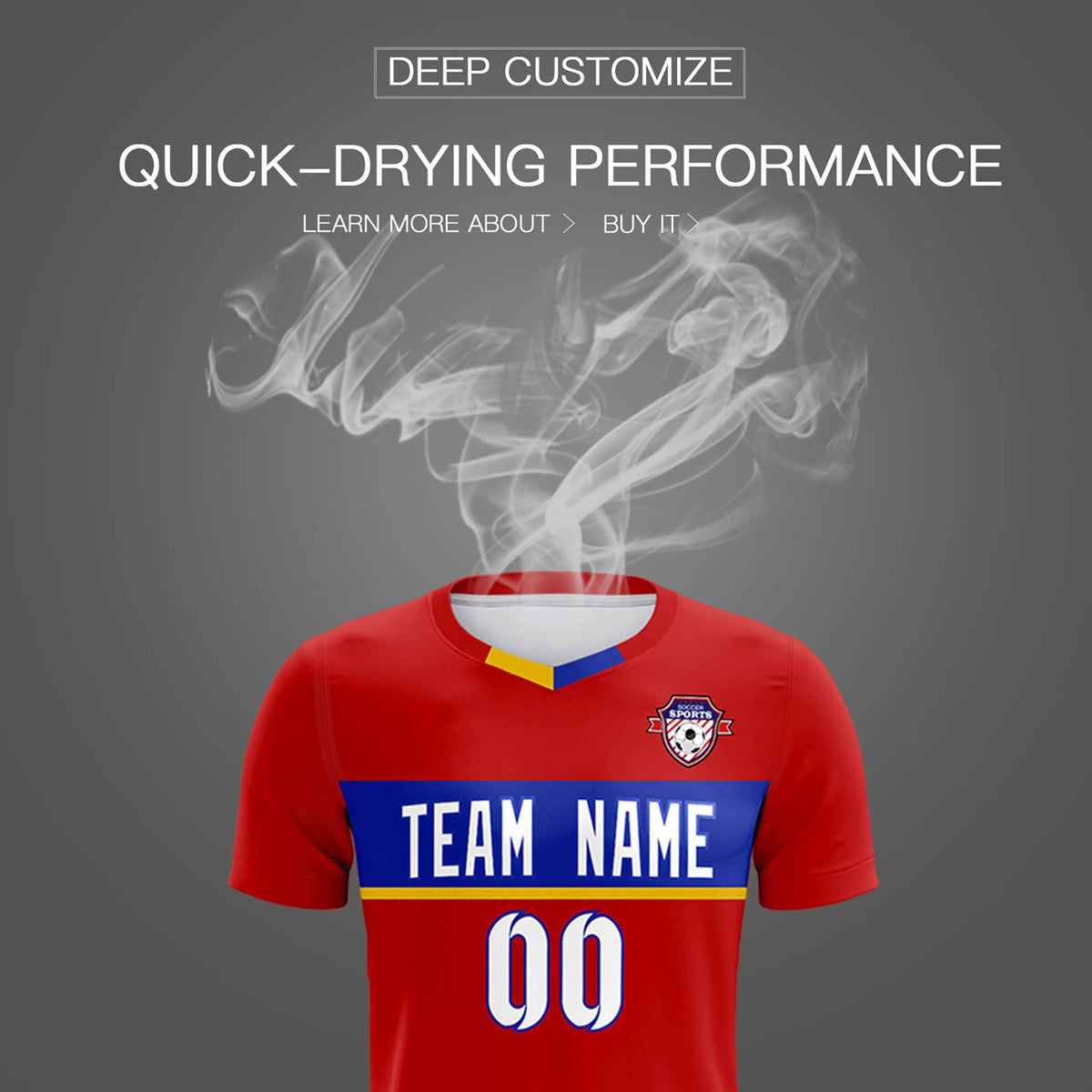 Custom Red Classic Sports Sets Soccer Shirt Jersey