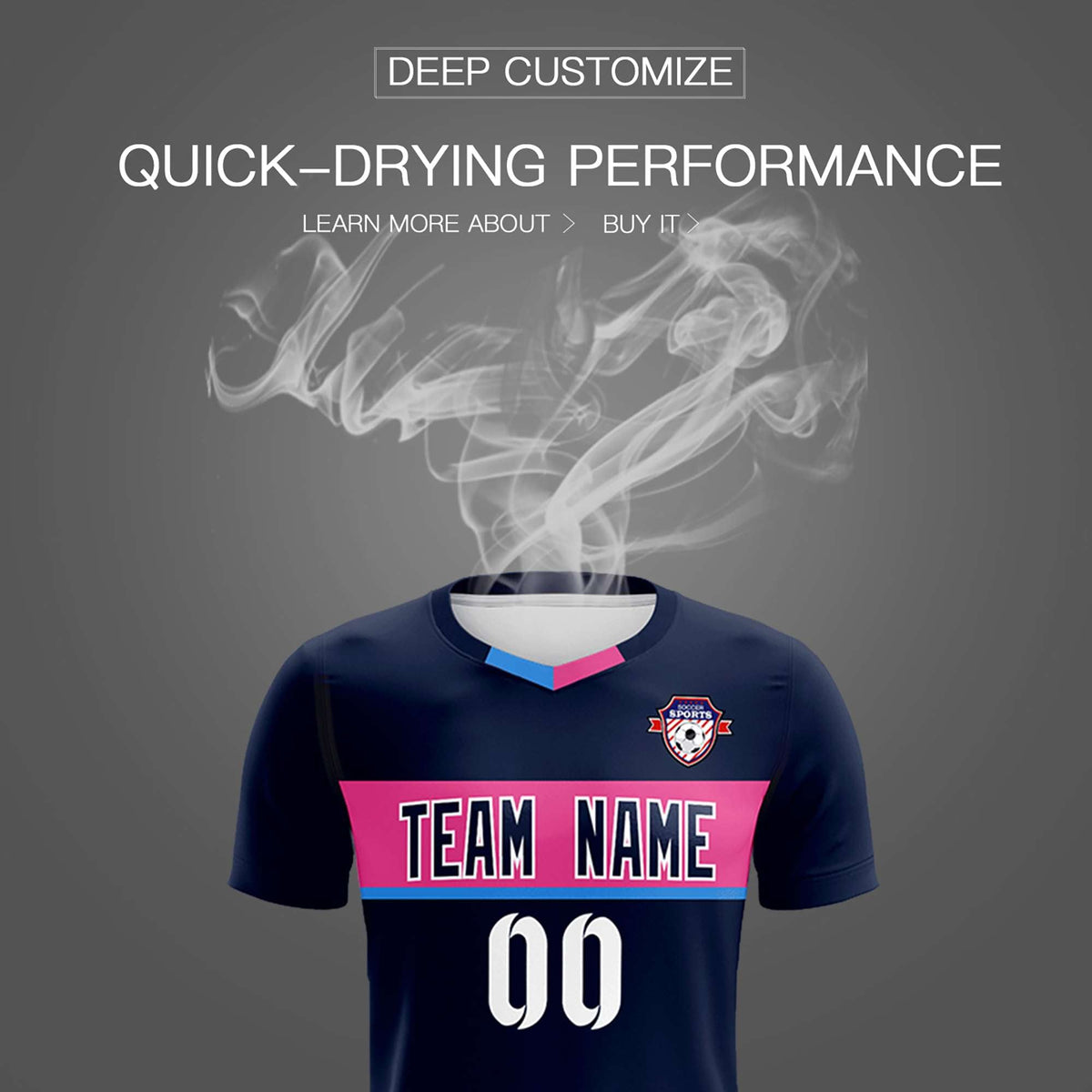 Custom Navy Classic Sports Sets Soccer Shirt Jersey