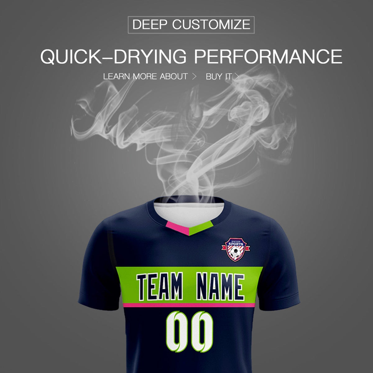 Custom Navy Classic Sports Sets Soccer Shirt Jersey