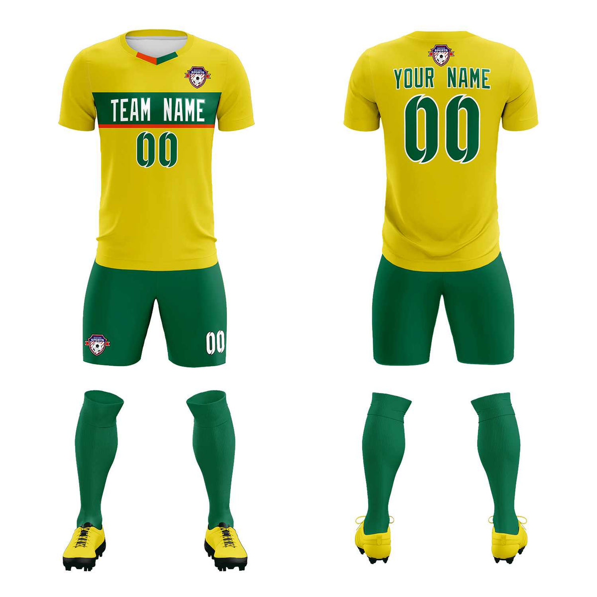 Custom Gold Classic Sports kit Football Shirt Jersey