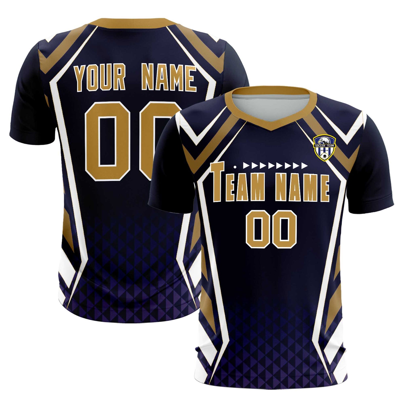 Custom Navy Abstract Breathable Soccer Tops/Sets Jersey