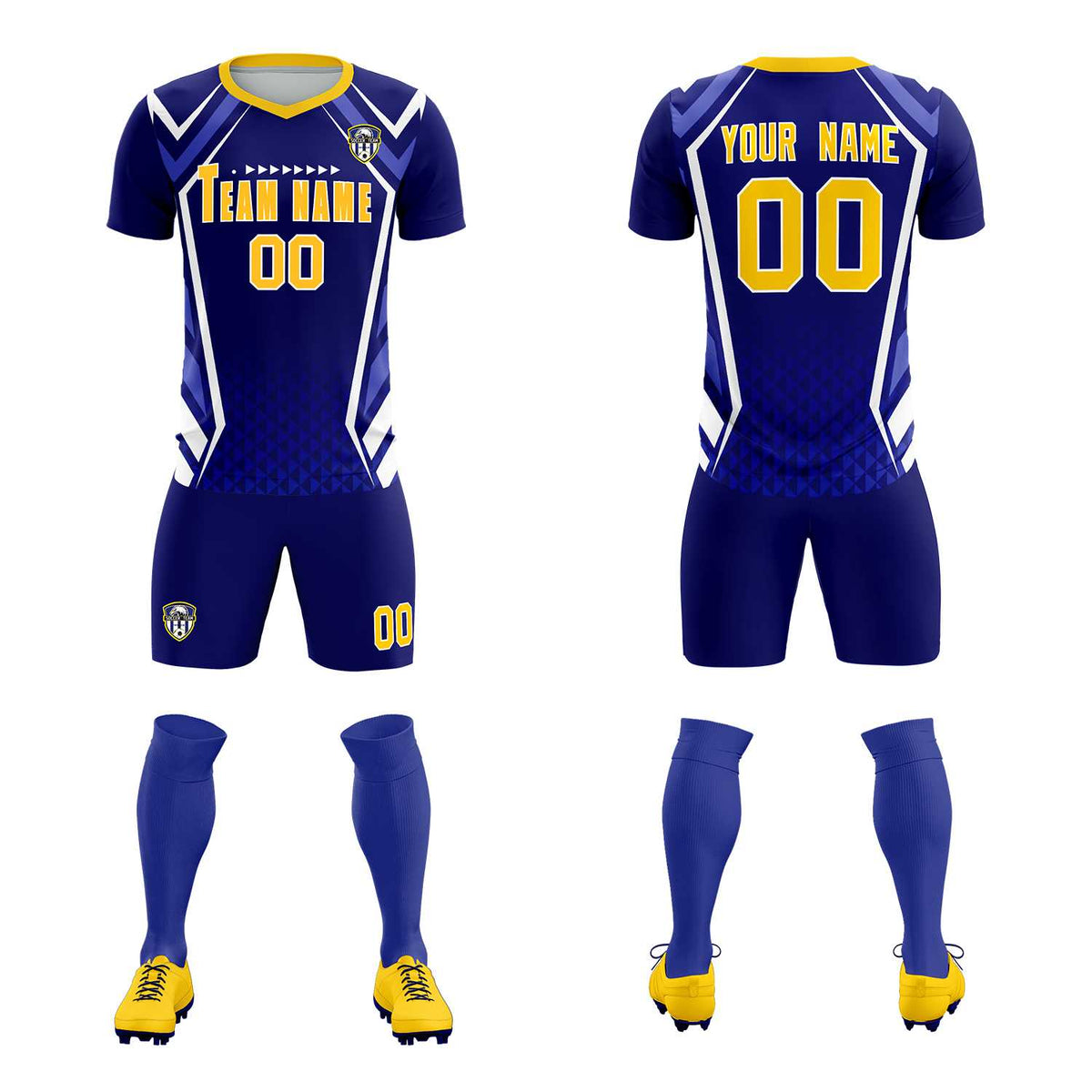 Custom Royal Abstract Breathable Soccer Tops/Sets Jersey