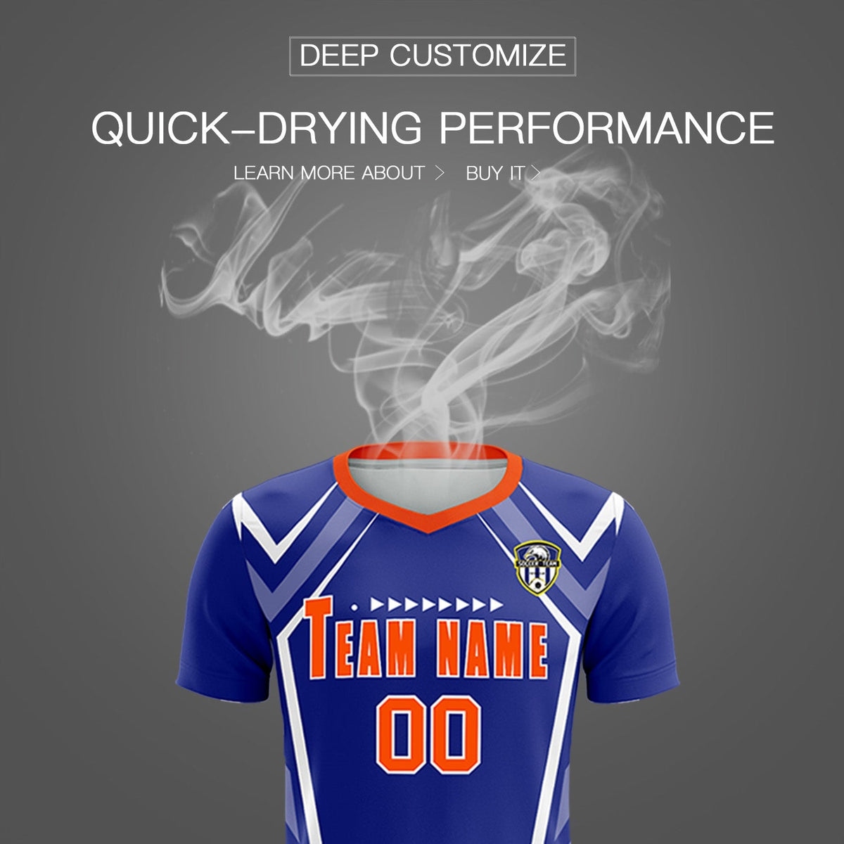 Custom Royal Abstract Breathable Soccer Tops/Sets Jersey