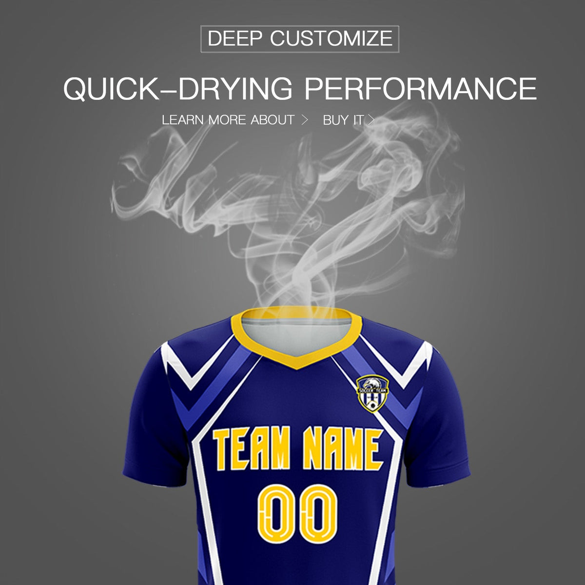 Custom Royal Abstract Breathable Soccer Tops/Sets Jersey