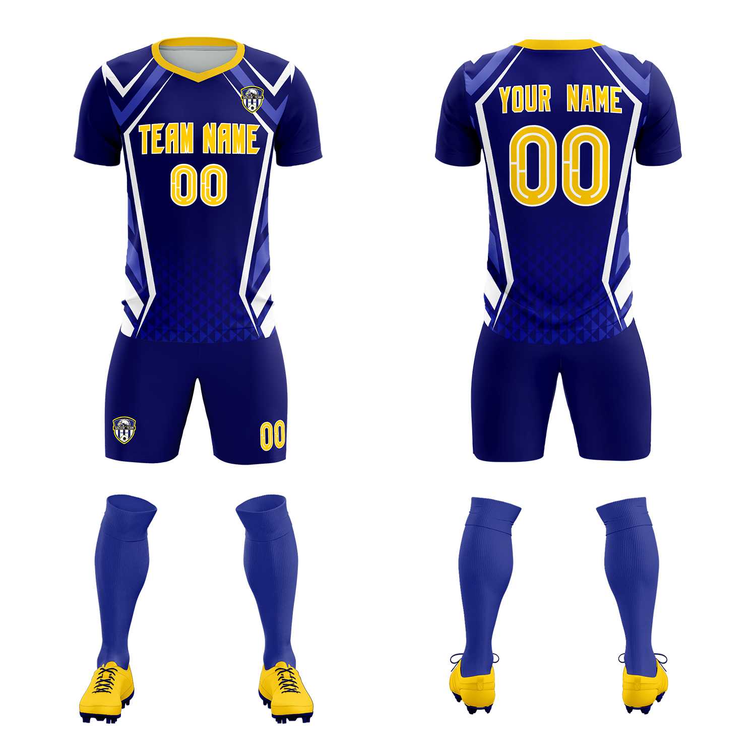 Custom Royal Abstract Breathable Soccer Tops/Sets Jersey