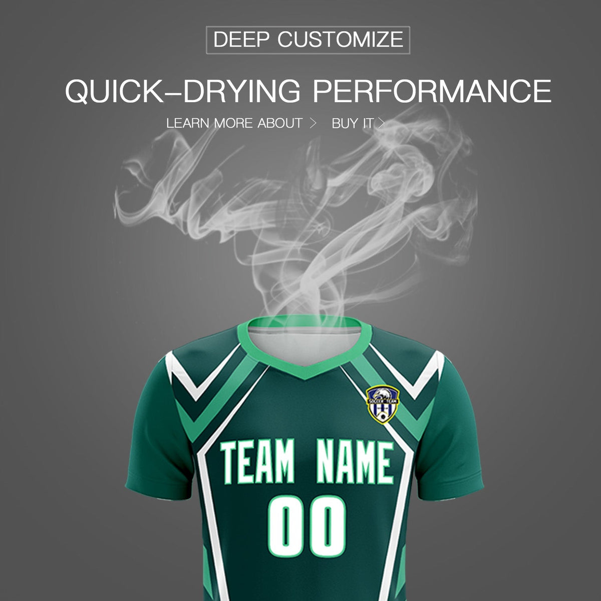 Custom Aqua Abstract Breathable Soccer Tops/Sets Jersey