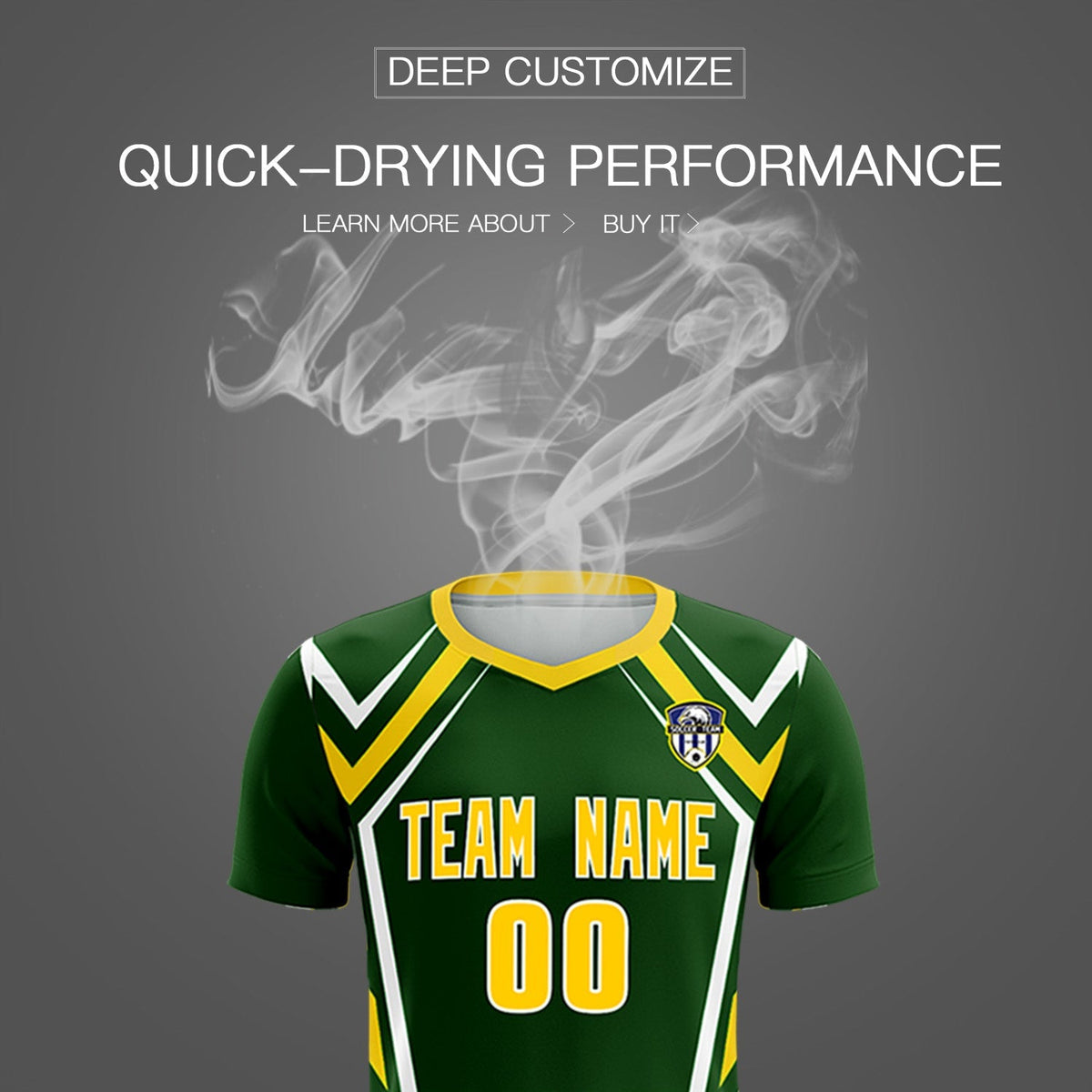 Custom Midnight Green Abstract Breathable Soccer Tops/Sets Jersey