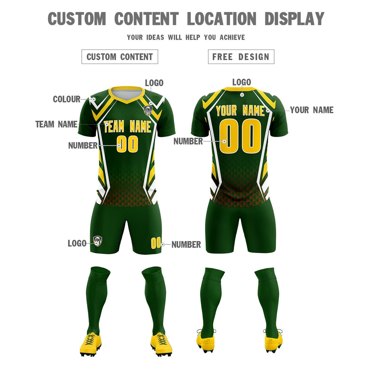 Custom Midnight Green Abstract Breathable Soccer Tops/Sets Jersey