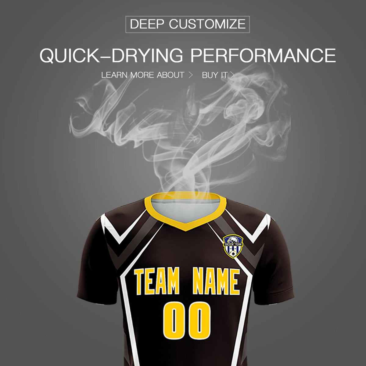 Custom Brown Abstract Breathable Soccer Tops/Sets Jersey