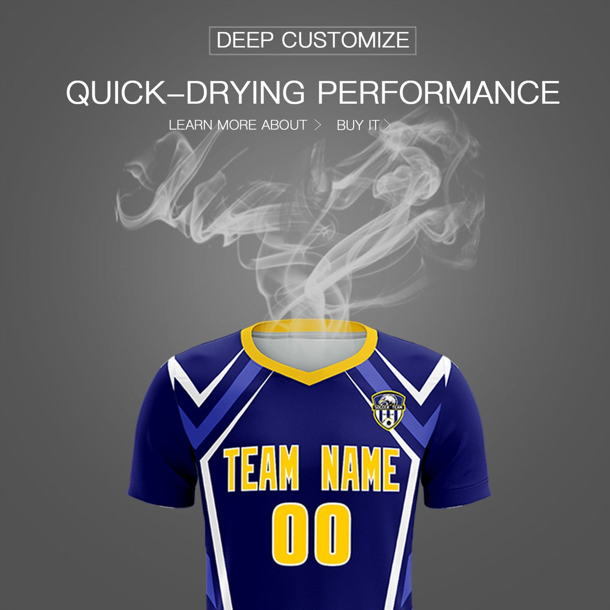 Custom Royal Abstract Breathable Soccer Tops/Sets Jersey
