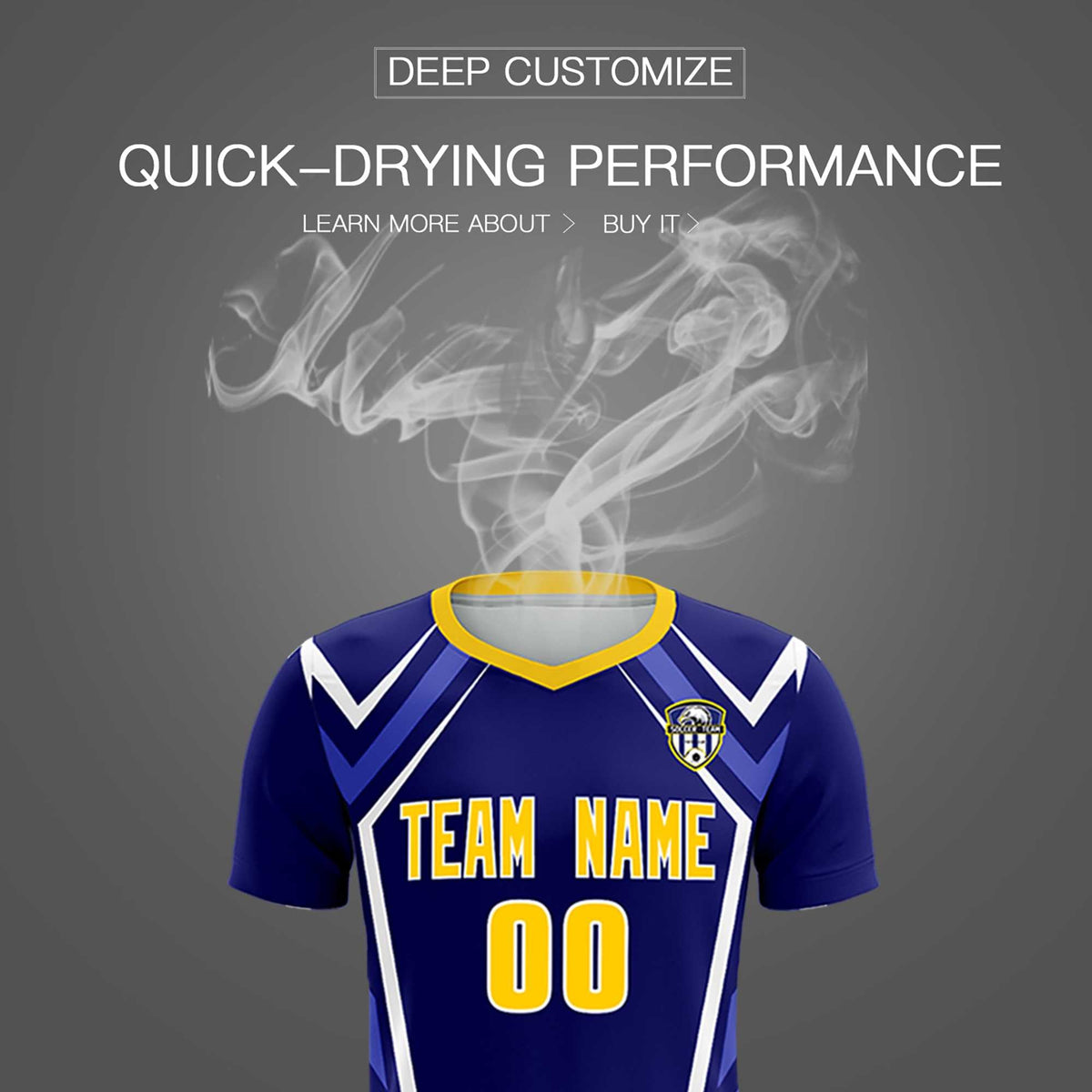 Custom Royal Abstract Breathable Soccer Tops/Sets Jersey