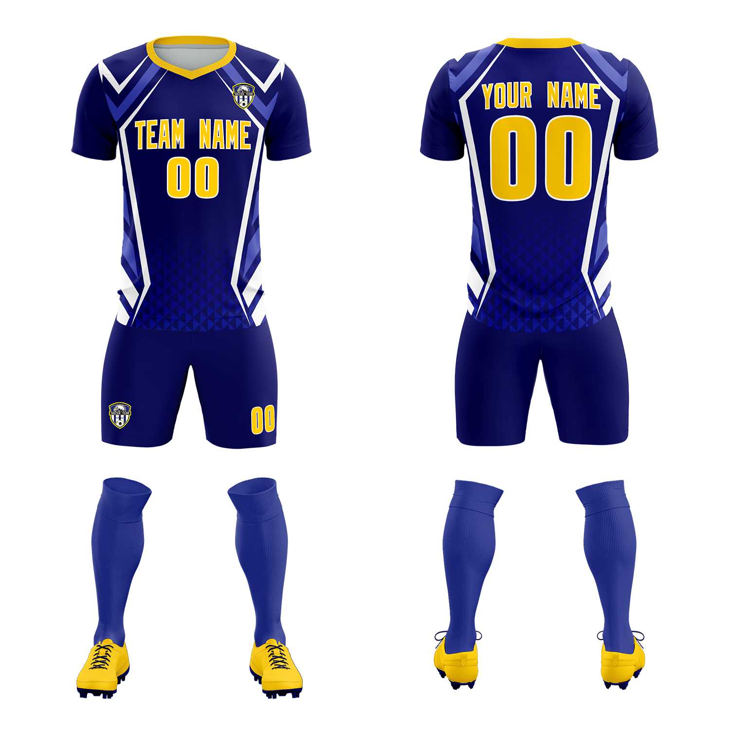 Custom Royal Abstract Breathable Soccer Tops/Sets Jersey