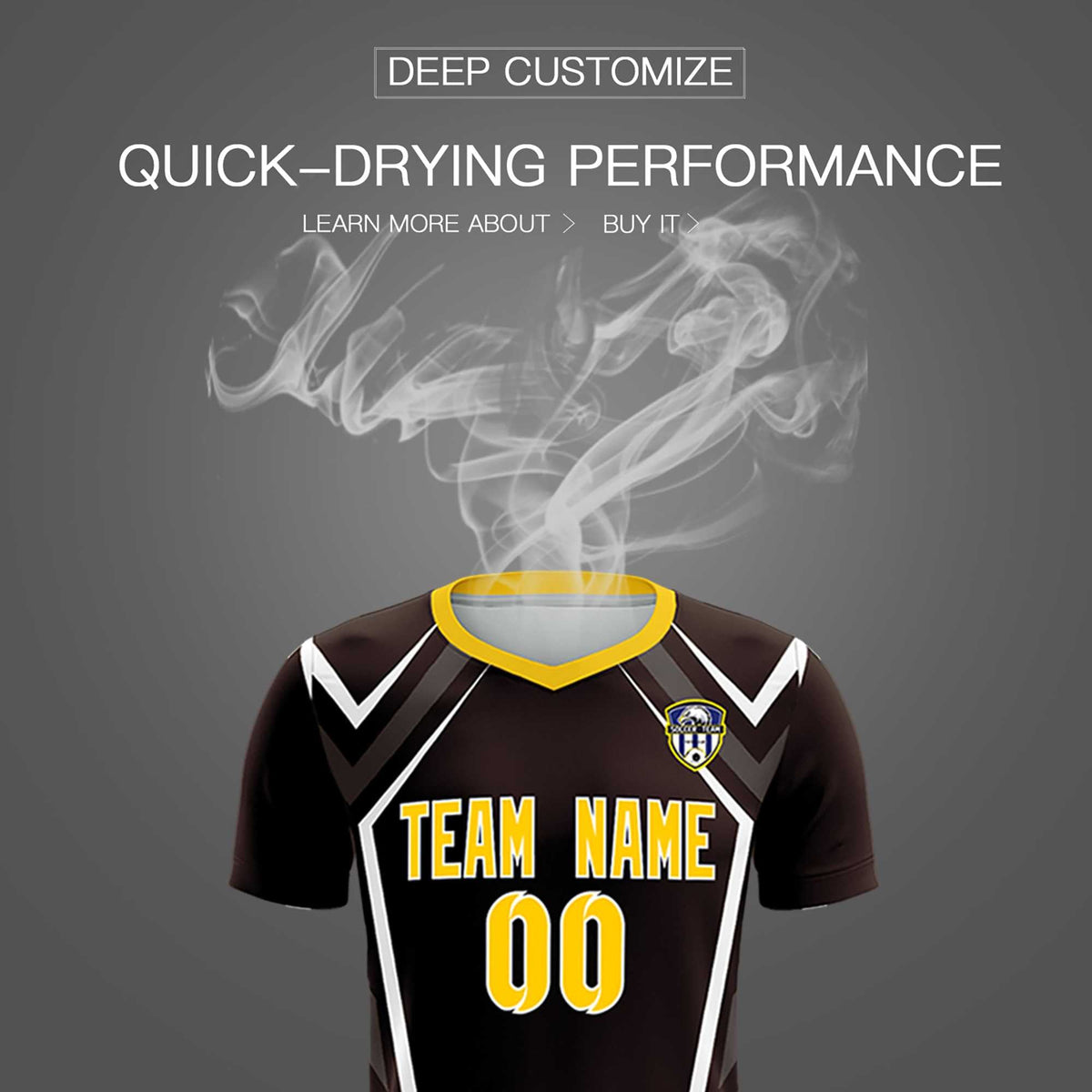 Custom Brown Abstract Breathable Soccer Tops/Sets Jersey