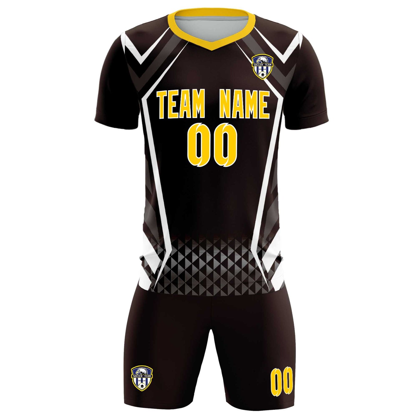 Custom Brown Abstract Breathable Soccer Tops/Sets Jersey