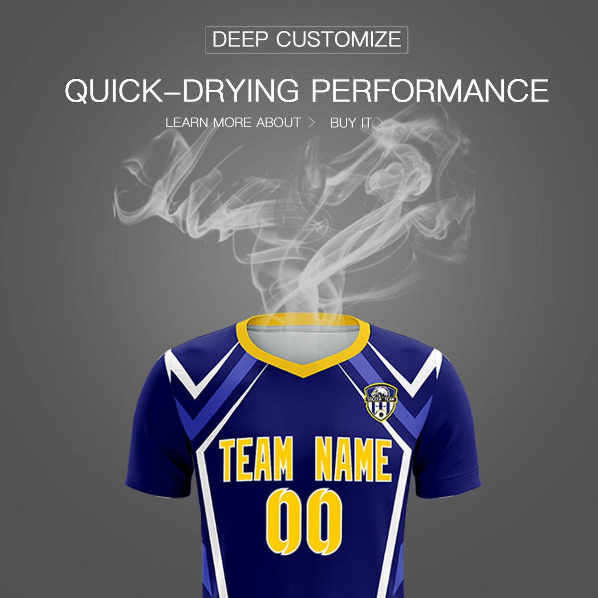 Custom Royal Abstract Breathable Soccer Tops/Sets Jersey