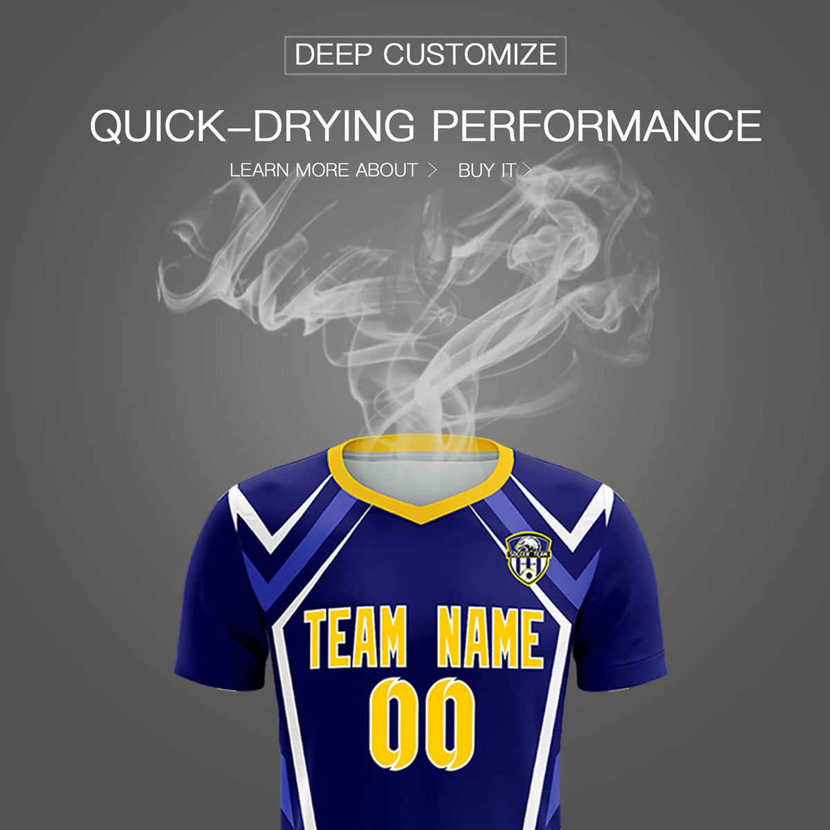 Custom Royal Abstract Breathable Soccer Tops/Sets Jersey