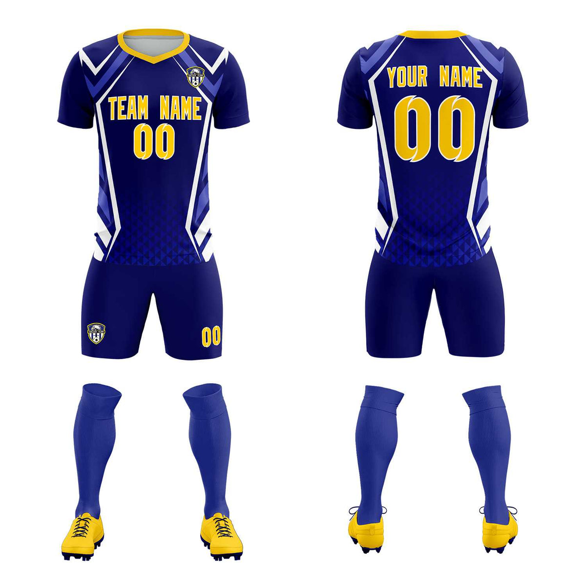 Custom Royal Abstract Breathable Soccer Tops/Sets Jersey